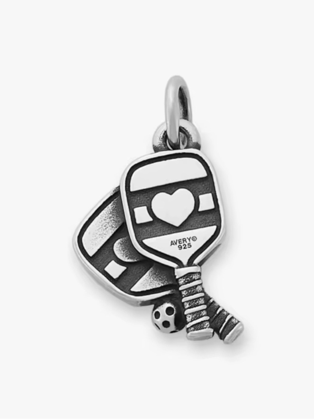 Sterling Silver Pickleball Paddle & Ball Charm Pendant.